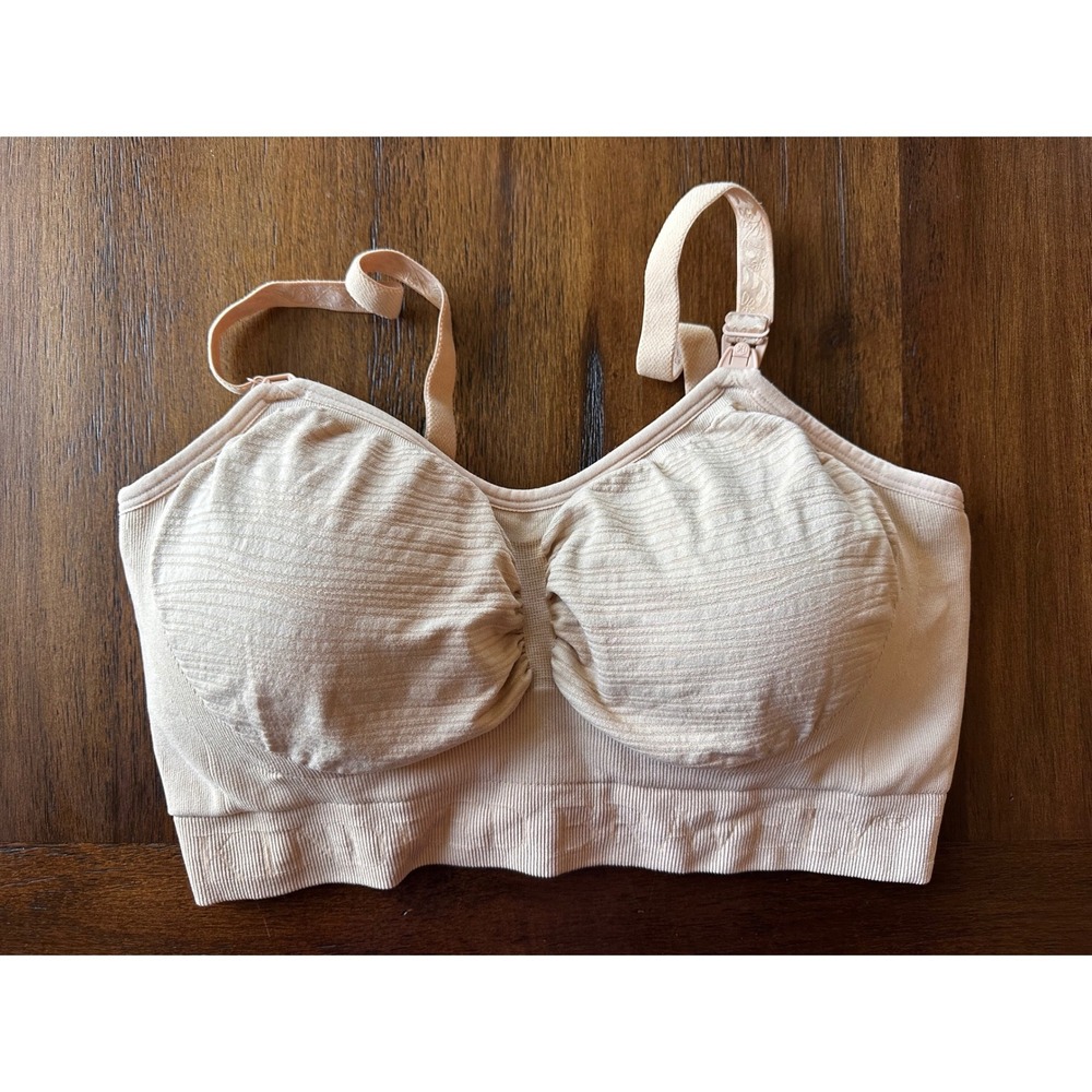 Kindred Bravely Sublime Hands-Free Pumping and Nursing Bra Beige Large